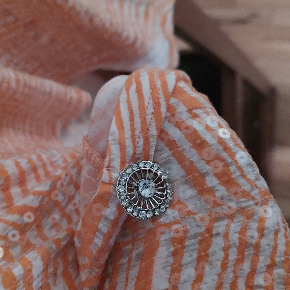 Orange Zebra Pattern Sequined Mk Top - image 2